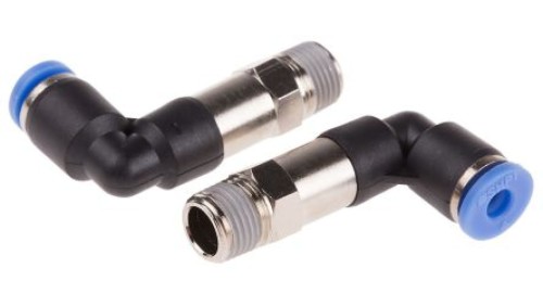 Złącze kątowe gwint R 1/8 męskie, Wciskane 4 mm RS PRO