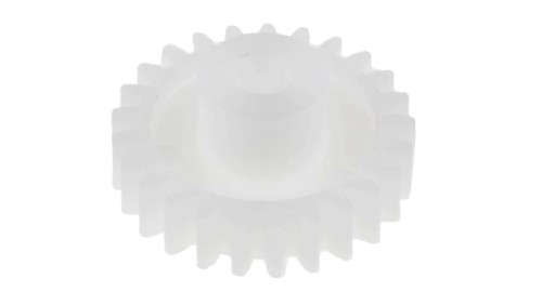 Koło zębate walcowe, moduł: 1, l.zębów: 25, śr. piasty: 11.7mm, śr. otworu: 5mm, POM