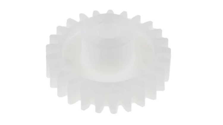 Koło zębate walcowe, moduł: 1, l.zębów: 25, śr. piasty: 11.7mm, śr. otworu: 5mm, POM