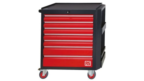 Szafka na rolkach, na kółkach, 7-szufladowa, 875 x 890 x 450mm, materiał: Stal, RS PRO