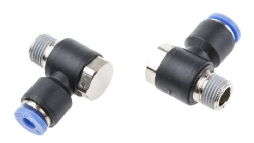 Złącze kątowe gwint R 1/8 męskie, Wciskane 4 mm RS PRO