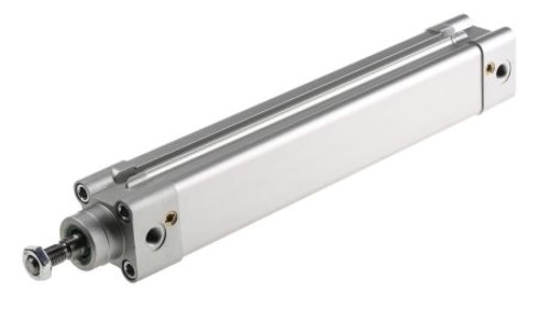 Siłownik profilowy, dwustronnego działania, CDEM Ø 32mm, skok 200mm, z amortyzacją elastyczną, RS PRO