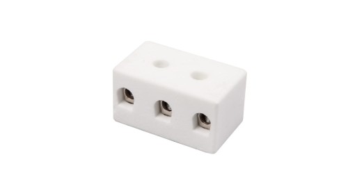 Złączka gwintowa porcelanowa 10mm² 3-tory biała z 2 otworami montażowymi CPO-15A-3P 80723516