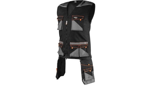 Kamizelka robocza HD Slim czarno szara suwak S 81-268-S