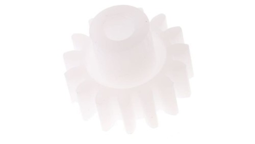 Koło zębate walcowe, moduł: 1, l.zębów: 15, śr. piasty: 8mm, śr. otworu: 4mm, POM