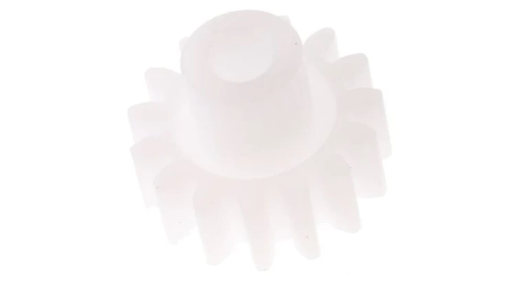 Koło zębate walcowe, moduł: 1, l.zębów: 15, śr. piasty: 8mm, śr. otworu: 4mm, POM