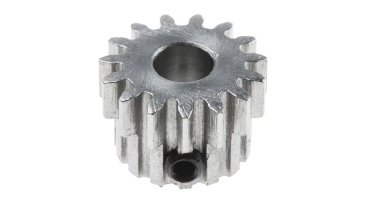 Koło zębate walcowe, moduł: 1, l.zębów: 15, śr. piasty: 14mm, śr. otworu: 6mm, Stal