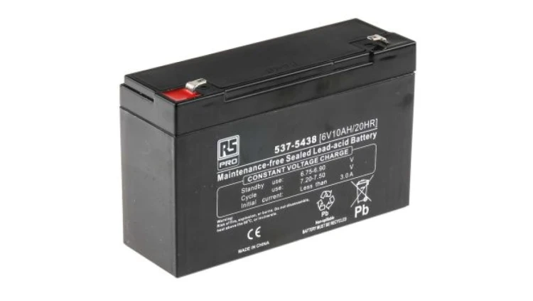 Akumulator kwasowo-ołowiowy, AGM, 10Ah, 6V, RS PRO