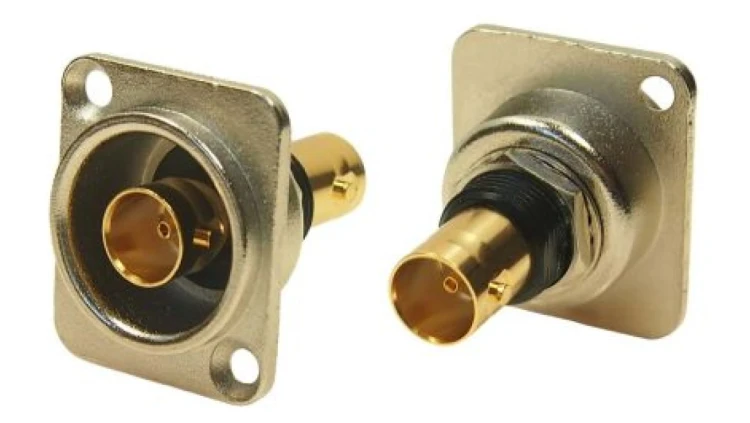 Złącze BNC, 75, 12GHz, Męski, Lutowane, Montaż na panelu +70C -35C