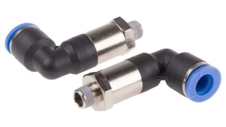 Złącze kątowe gwint R 1/8 męskie, Wciskane 10 mm RS PRO
