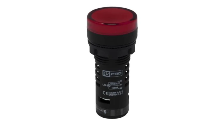 Lampka kontrolna w komplecie z układem testowym, Ø 22mm, IP65, RS PRO