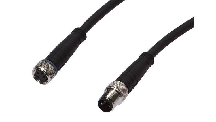 Złącze kablowe M8 żeńskie 4-pinowe proste M8 męskie 3-pinowe proste 3x0,34mm IP67 1m VK10C524