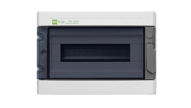 Rozdzielnica hermetyczna EP-LUX natynkowa 1x12 1500V DC 1000V AC PE+N dymny IP65 1954-01