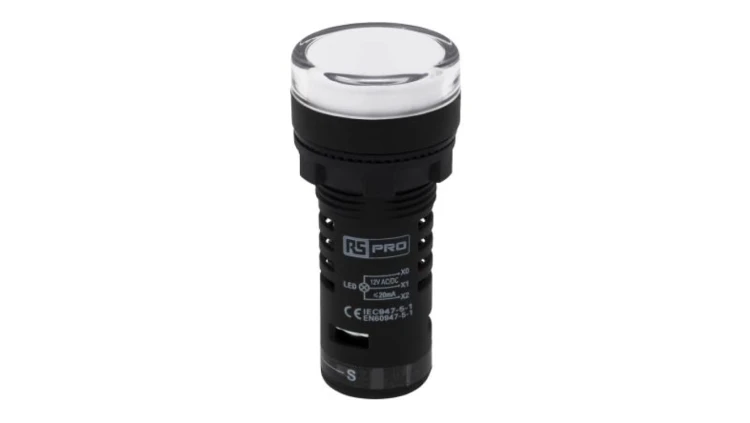Lampka kontrolna w komplecie z układem testowym, Ø 22mm, IP65, RS PRO