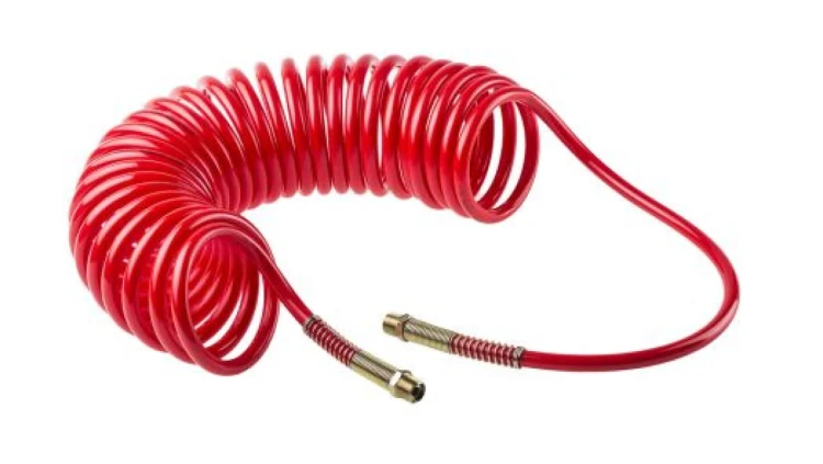 Przewód pneumatyczny spiralny 6m Czerwony, PUR, BSPT 3/8 RS PRO