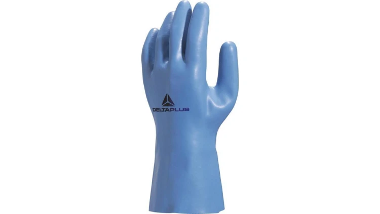 Rękawice z lateksu na wkładzie z dżerseju dł. 30 cm kolor niebieski rozmiar 6/7 MAIN VE920BL06
