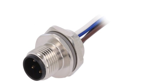 Złącze okrągłe M12 męskie proste 4pin 250V 0,2m T4171210004-001
