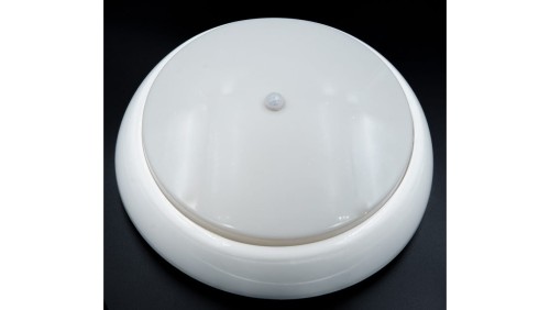 Oprawa KAJKO XL, 2xE27 z czujnikiem PIR, 2x40W, biała-polipropylen, klosz matowy-poliwęglan, IP44, IK10 A2900x2-MP-PIR