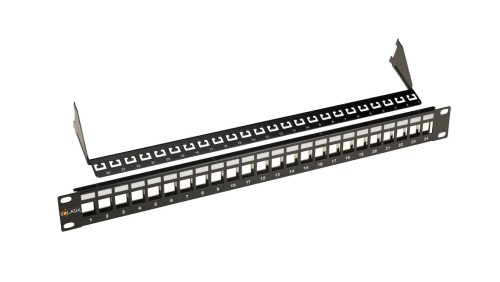 Modularny nieobłożony patch panel Solarix 24 porty czarny 1U SX24M-0-STP-BK-UNI