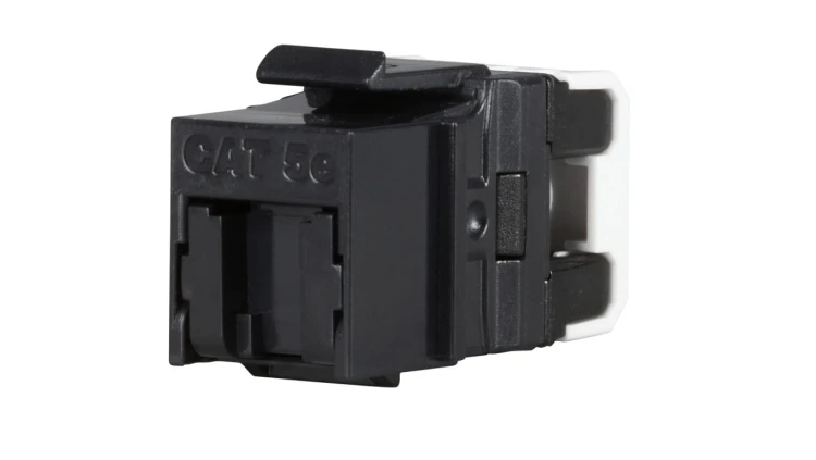 Keystone Solarix CAT5E UTP RJ45 czarny z wspornikiem SXKJ-5E-UTP-BK-D