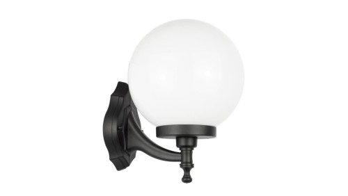 Kinkiet zewnętrzny Kule Classic K 3012/1/K 250 OP, E27 max 60W, kolor czarny, klosz biały 0438621