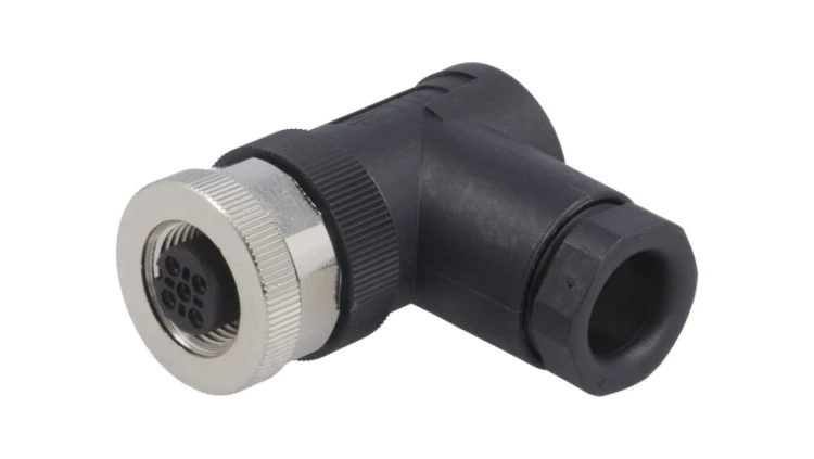 Złącze okrągłe M12 żeńskie kątowe nieekranowane 4pin 250V PG9 T4112002041-000