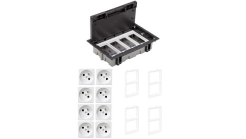 KONTAKT SIMON FLOOR BOX puszka podłogowa 8x gniazdo pojedyncze z/u do podłóg technicznych ( podniesionych )