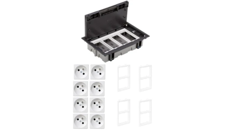 KONTAKT SIMON FLOOR BOX puszka podłogowa 8x gniazdo pojedyncze z/u do podłóg technicznych ( podniesionych )