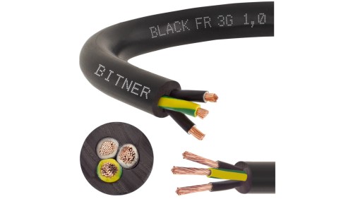Przewód sterowniczy prądowy BiT 500 Black FR 300/500V 3x1 linka do ziemi Bitner /100m/