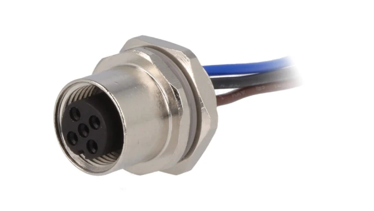 Złącze okrągłe M12 żeńskie proste 3pin 250V 0,2m T4171310003-001