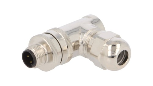 Złącze okrągłe M12 męskie kątowe ekranowane 4pin 250V PG7 T4113011041-000