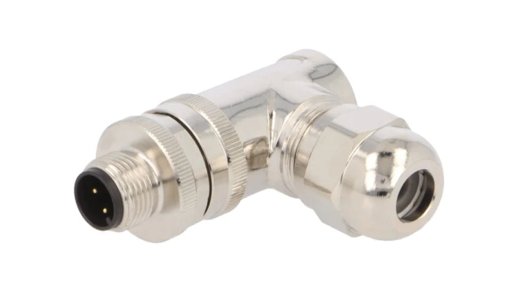 Złącze okrągłe M12 męskie kątowe ekranowane 4pin 250V PG7 T4113011041-000
