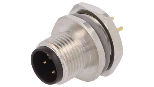 Złącze okrągłe M12 męskie proste montaż THT 4pin 250V T4142012041-000