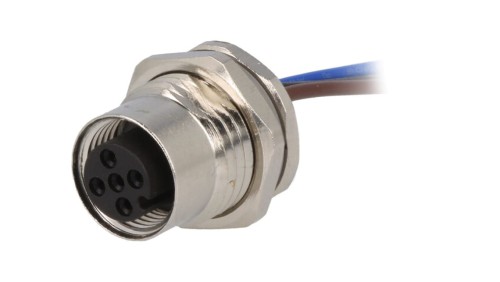 Złącze okrągłe M12 żeńskie proste 3pin 250V 0,2m T4171110003-001