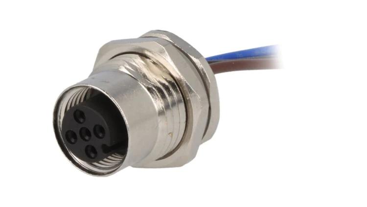 Złącze okrągłe M12 żeńskie proste 3pin 250V 0,2m T4171110003-001