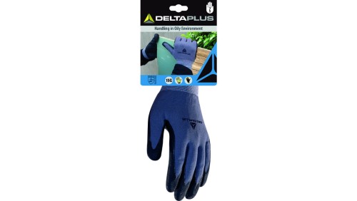 RĘKAWICA DZIANA Z POLIAMIDU SPANDEX - STRONA CHWYTNA Z NITRYLU/PU Z KROPKAMI Z PVC