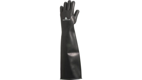 Rękawice z grubego lateksu chlorowane dł. 60 cm gr. 115 mm kolor czarny rozmiar 10 MAIN LA60010