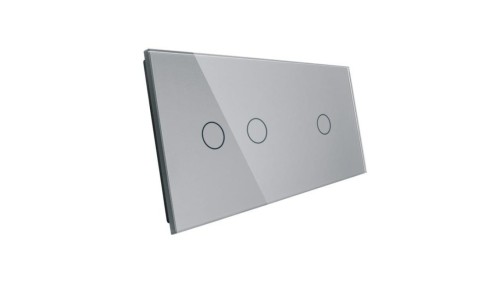 Livolo SREBRNY METALIZOWANY PANEL SZKLANY 1+2 7012-64