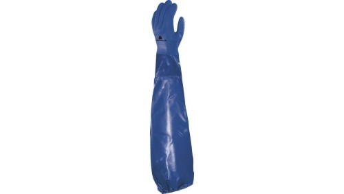 Rekawice chemiczne z PVC całkowicie powlekane na wkładzie z dżerseju dł. 62 cm kolor niebieski rozmiar 8 MAIN VE766BL08