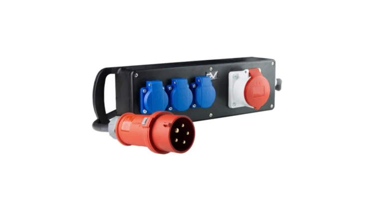 Rozdzielacz gumowy Listwa gumowa 1x16A 3x230V Wtyczka 16A 400V 2568