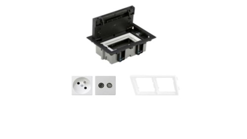 KONTAKT SIMON FLOOR BOX puszka podłogowa 1x gniazdo pojedyncze z/u + 1x gniazdo TV-SAT do podłóg technicznych ( podniesionych )