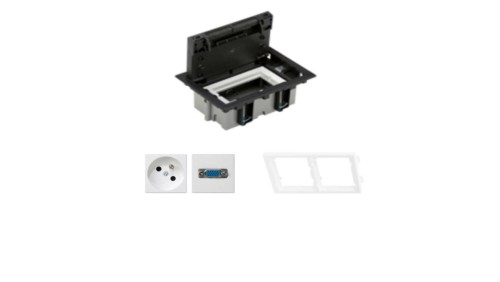 KONTAKT SIMON FLOOR BOX puszka podłogowa 1x gniazdo pojedyncze + 1x gniazdo VGA do podłóg technicznych ( podniesionych )