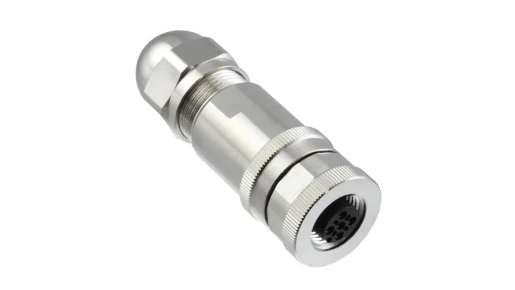 Złącze okrągłe M12 żeńskie proste ekranowane 4pin 250V PG9 T4110012041-000