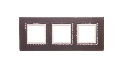 DANTE Ramka potrójna skóra CHOCO 4522583