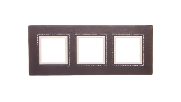 DANTE Ramka potrójna skóra CHOCO 4522583