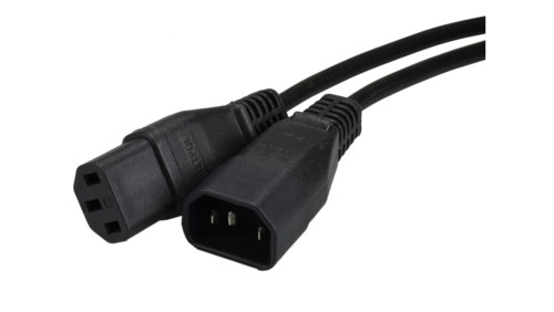 Przedłużacz zasilający 230V IEC320 C14/ C13 1,8m czarny