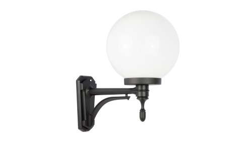 Kinkiet zewnętrzny Kule Classic K 3012/1/K 250 U OP, E27 max 60W, kolor czarny, klosz biały 0438621