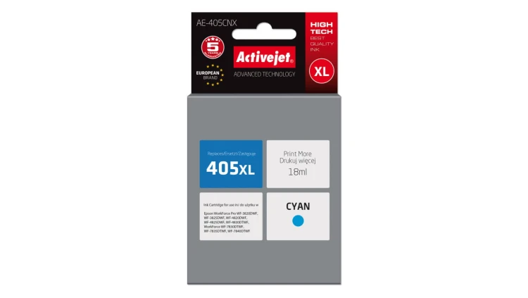 Tusz Activejet AE-405CNX (zamiennik Epson 405XL C13T05H24010 Supreme 18ml niebieski)