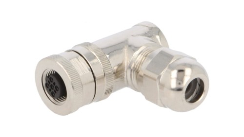 Złącze okrągłe M12 żeńskie kątowe ekranowane 5pin 60V PG7 T4112411051-000