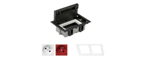 KONTAKT SIMON FLOOR BOX puszka podłogowa 1x gniazdo pojedyncze + 1x gniazdo DATA z kluczem uprawniającym z/u do podłóg techniczn